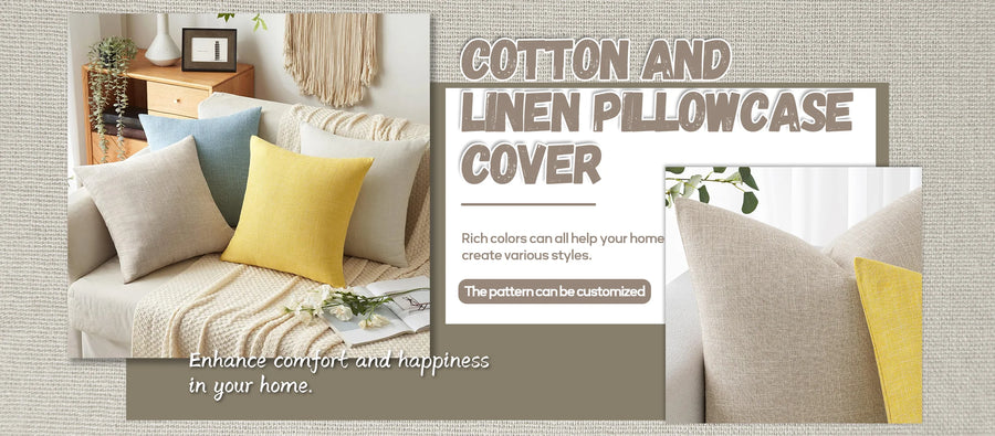 Japanese Art Cushion Cover — Natural Linen | Double-Sided Print