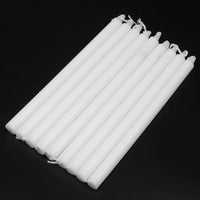White Taper Candles — Set of 10 | Classic Paraffin | Tall Pillar