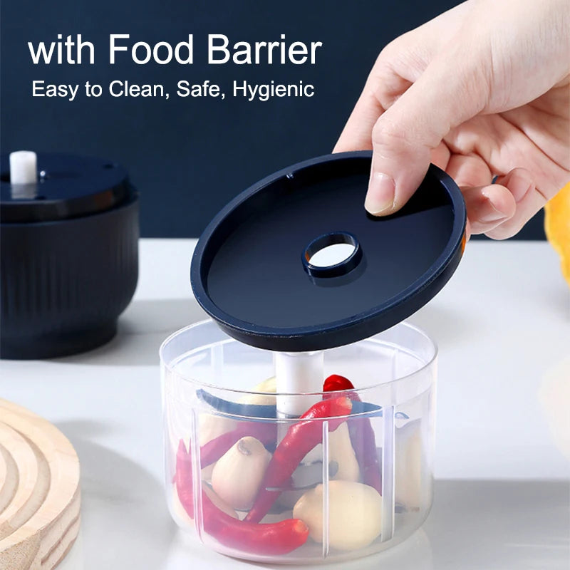 Mini Electric Food Chopper — 250ml, USB Rechargeable, 3-Blade, Wireless