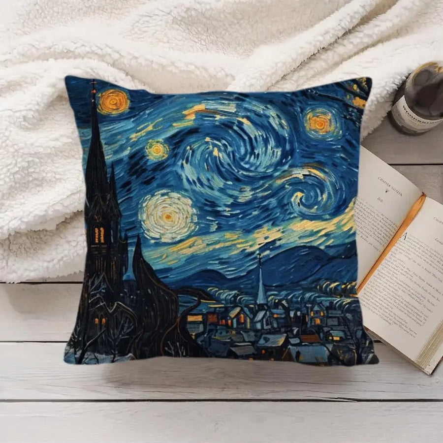 Van Gogh Starry Night Cushion Cover —  Plush Double-Sided Print