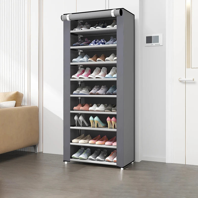 Rolling shutter shoe cabinet
