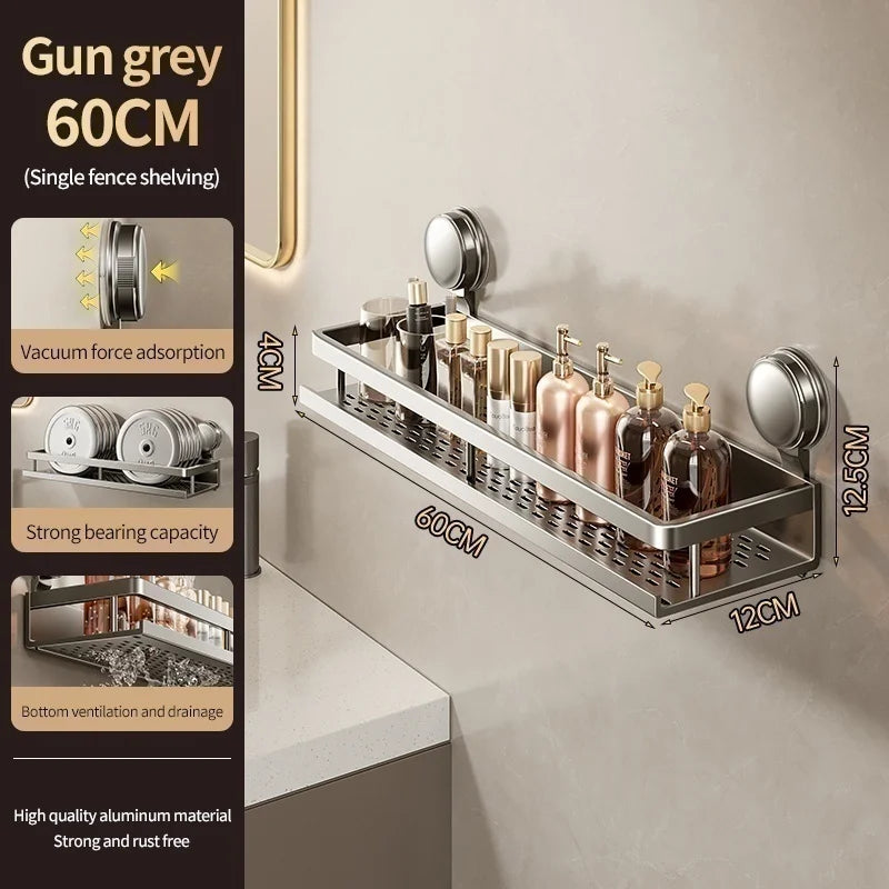 Suction Cup Bathroom Rack — No Drill Required