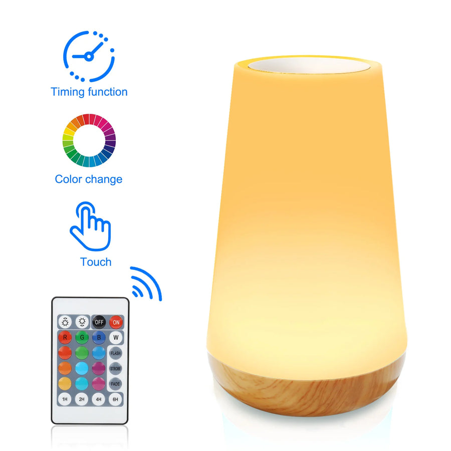 Rechargeable Touch Night Light — 13 Colours, Dimmable, Remote Control