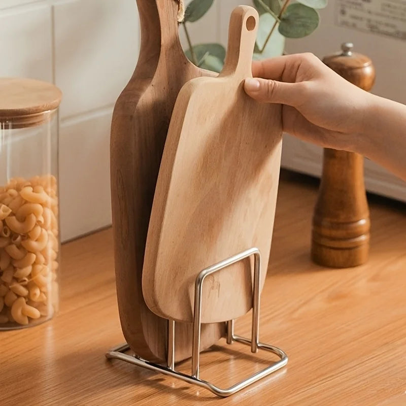 Pot lid and cutting board rack