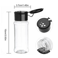 Clear spice jar set with labels