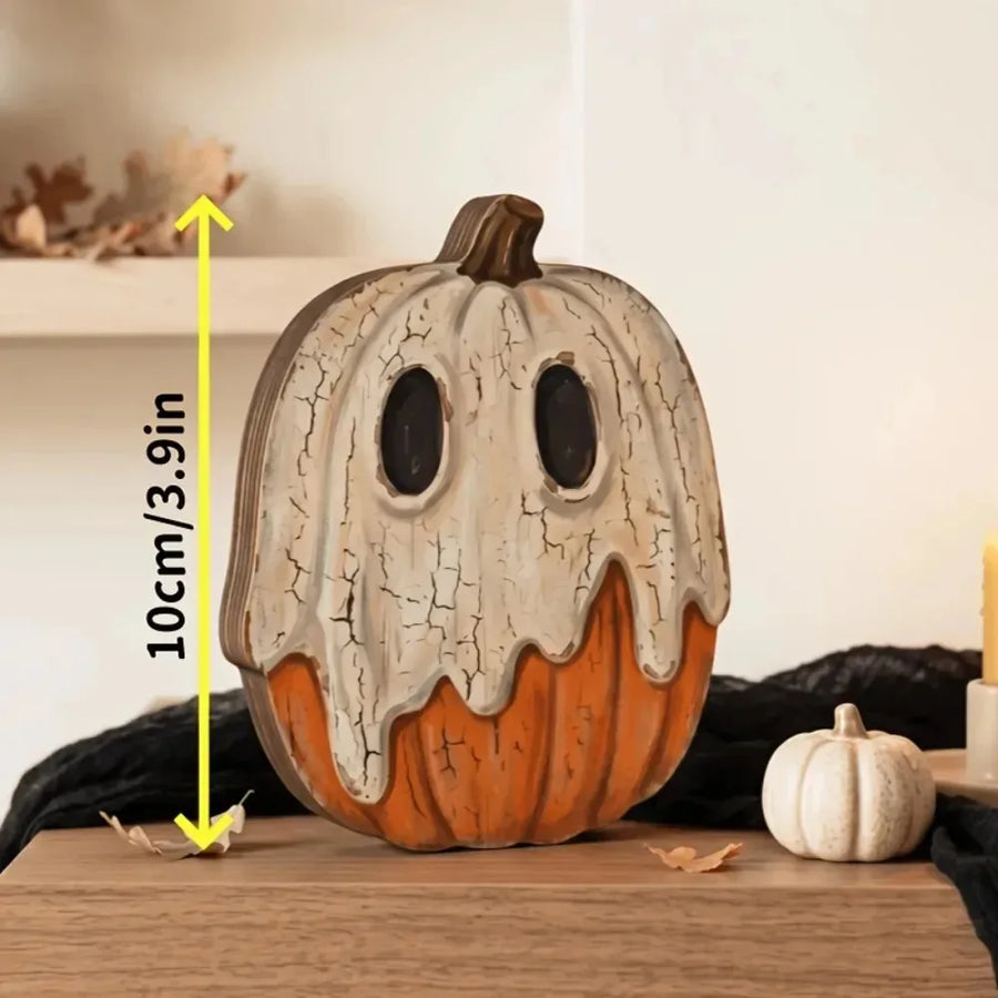 Retro Wooden Block Halloween Decor Set
