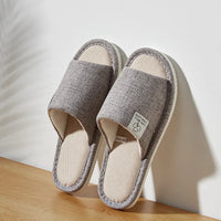 Linen & Hemp Indoor Slippers | Open-Toe | Breathable | Unisex | Sizes 36–47