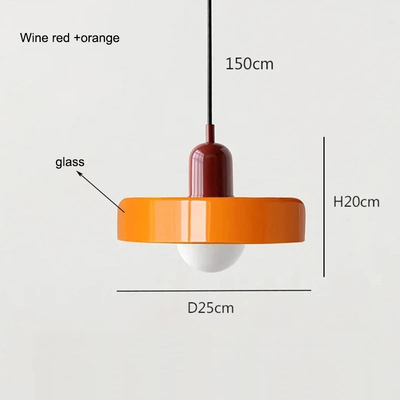 Bauhaus Glass Pendant Chandelier — Hand-Blown Shade