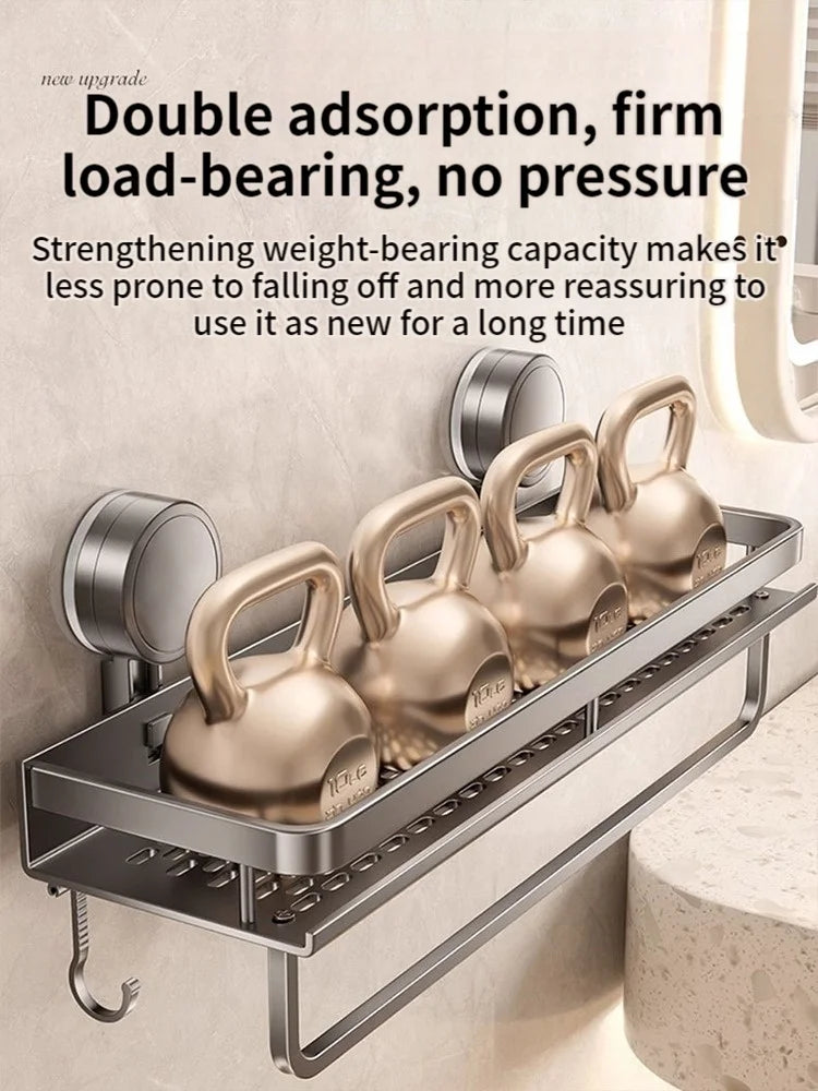 Suction Cup Bathroom Rack — No Drill Required