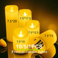 Flameless LED Pillar Candles — Warm Flicker | Set of 1–10 | Wedding & Events