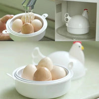 Chicken-shaped microwave egg cooker