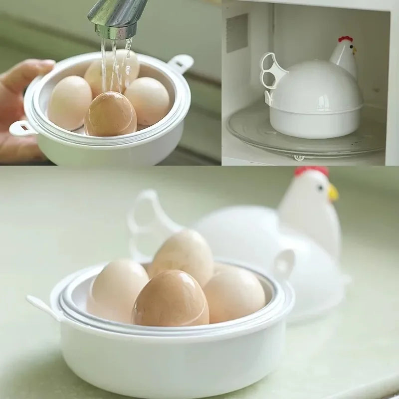 Chicken-shaped microwave egg cooker