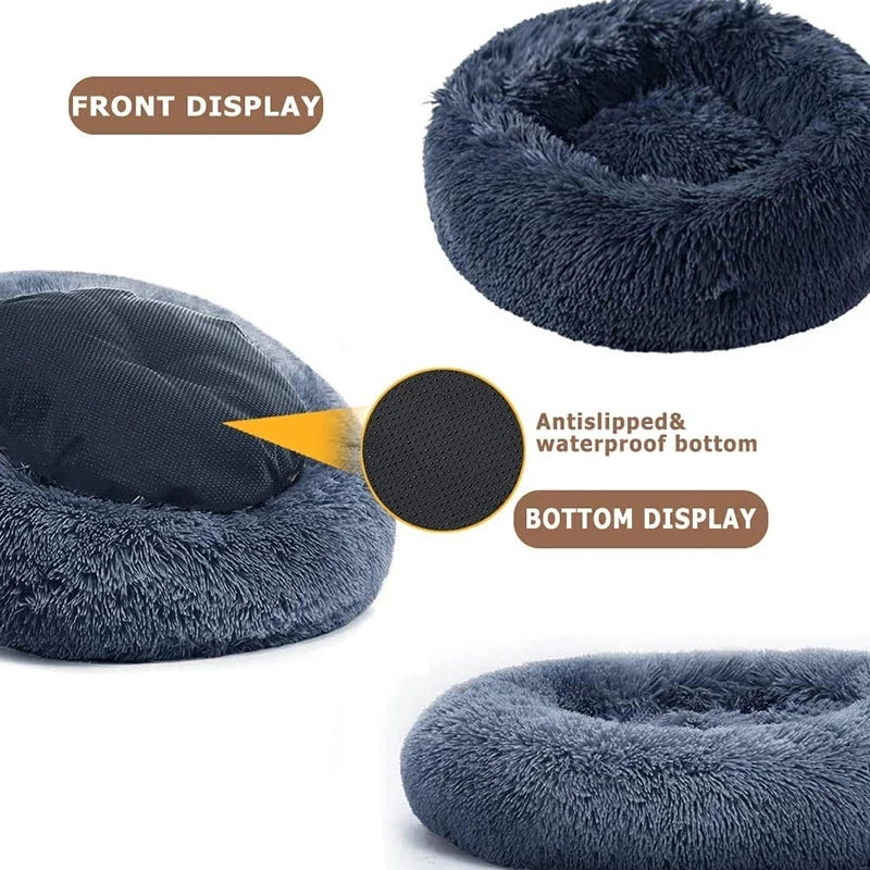 Round Plush Pet Bed | Dogs & Cats | 40–90cm