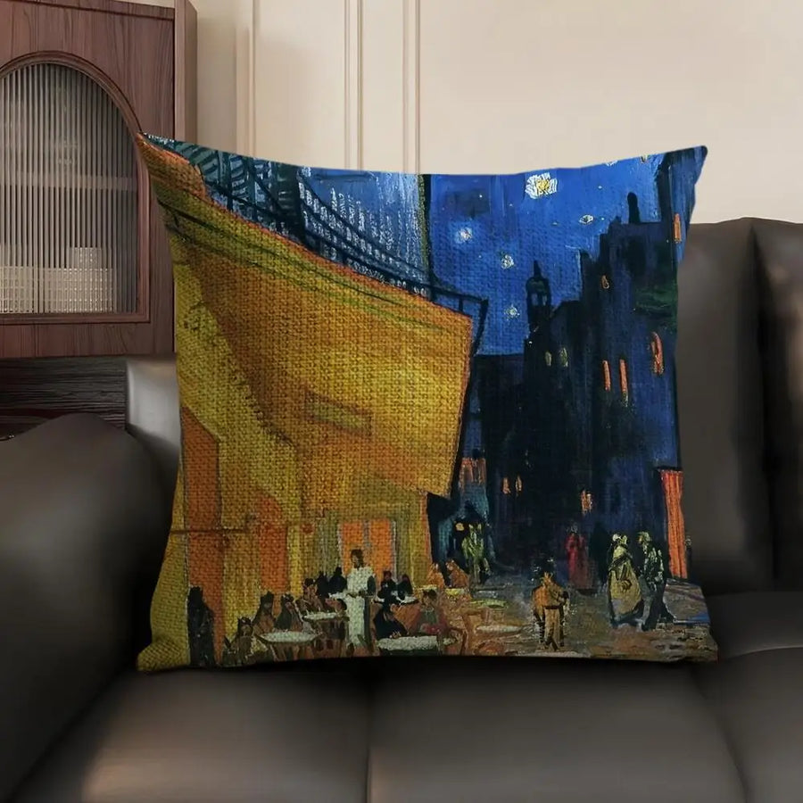 Van Gogh Art Cushion Cover — Natural Linen | Double-Sided Print