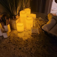 Flameless LED Pillar Candles — Warm Flicker | Set of 1–10 | Wedding & Events