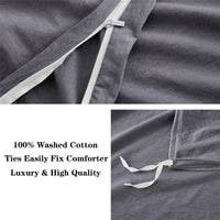 Washed Cotton Duvet Cover Set — 3-Piece, 16 Colours, 12 Sizes