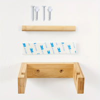 Bamboo wall-mounted toilet paper holder