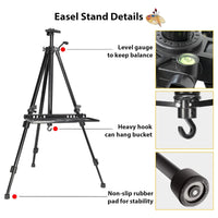 Folding aluminium art easel