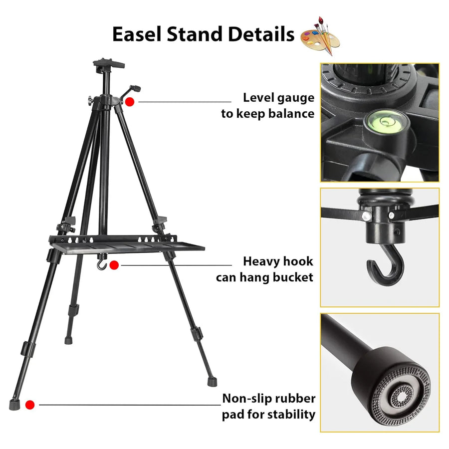 Folding aluminium art easel