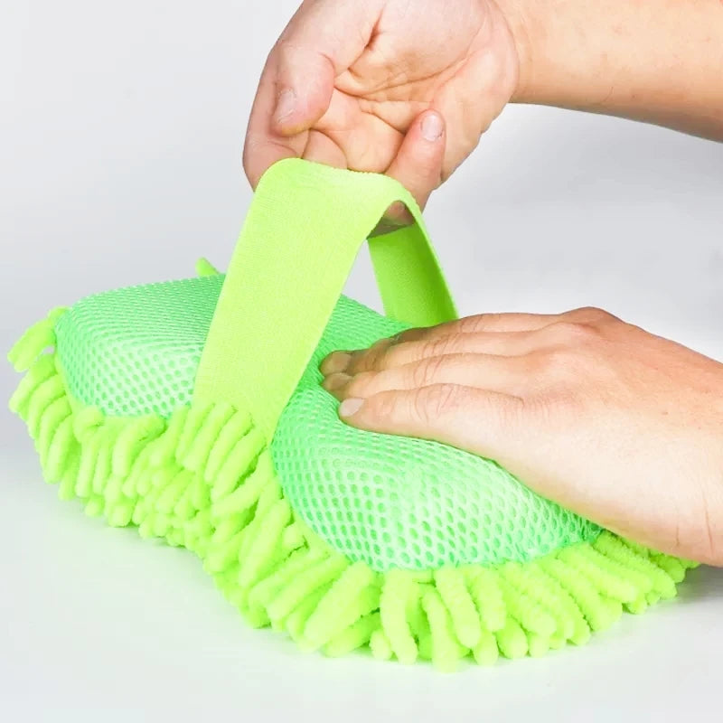 Microfiber Car Wash Sponge Glove — Scratch-Free Detailing