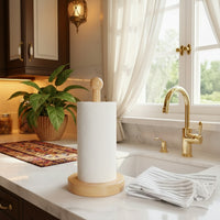 Bamboo paper towel holder