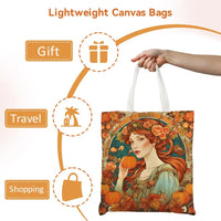 Mucha Series Art Canvas Tote Bag — Double-Sided Print | Eco-Friendly | 12 Designs | 4 Sizes