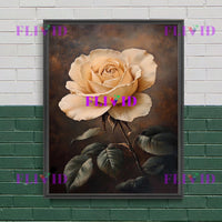Dark moody floral rose canvas print