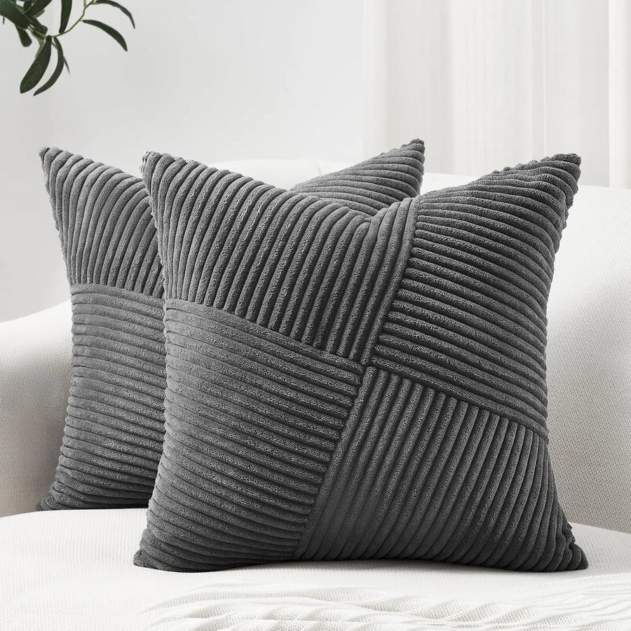 Corduroy Textured Cushion Cover | Boho Windmill Pattern | 45×45cm