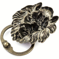 Antique Bronze Lion Head Door Knocker — 6.3"
