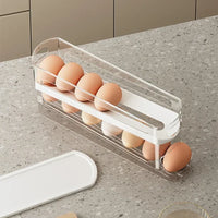 Bilayer Auto-Rolling Egg Holder for Fridge — Ladder Style Dispenser