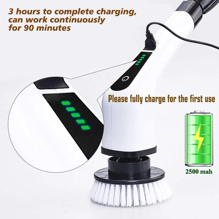 9-in-1 Cordless Electric Spin Scrubber | Kitchen & Bathroom Cleaning Brush
