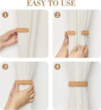 Handmade Jute Curtain Tie-Backs | Twist Knot Design | Boho Window Decor