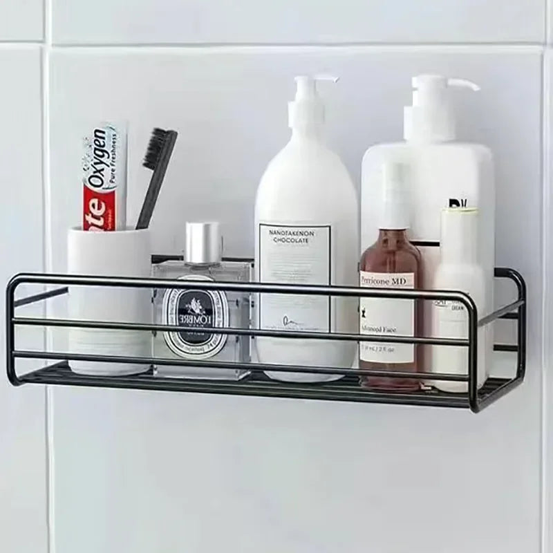 Metal Floating Wall Shelf with Baskets — Bathroom & Kitchen Organiser