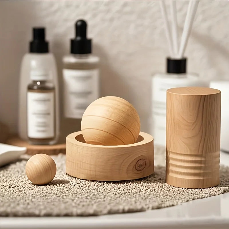 Mini Wooden Essential Oil Diffuser | Car & Home Fragrance | Brown & Natural Wood