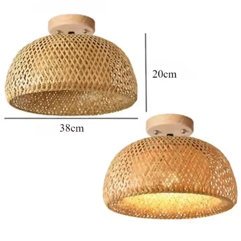 Handmade boho bamboo ceiling light