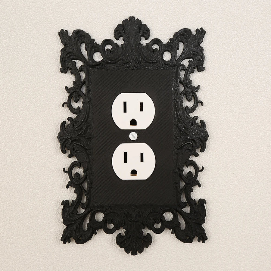 Dark carved switch frame