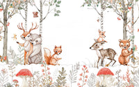 Custom Children's Forest Mural Wallpaper | Cartoon Animals | Made to Measure