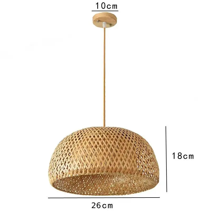 Hand-Woven Bamboo Lantern Pendant Lamp — Natural Rattan | E27 LED | 3 Finishes | Warm or White Light