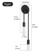 Nordic Modern Wall Lamp — Dual Light, Touch Switch, Black & Gold