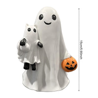 Resin Ghost & Pumpkin Ornament