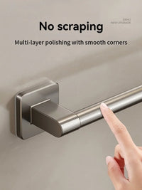 No-Drill Adhesive Towel Bar — Grey, 30–80cm