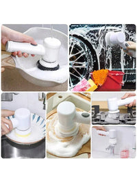Cordless Electric Spin Scrubber — 5 Brush Heads, Ergonomic Grip