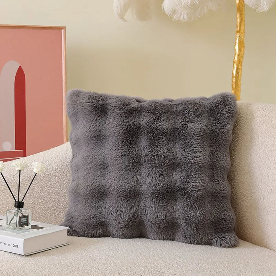 Soft Plush Fur Cushion Cover — 45x45cm | 7 Colours | Sofa & Bedroom Decor