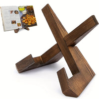 Rustic Wooden Cookbook Stand — Kitchen Counter Recipe Holder | Heritage Grain