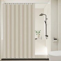 Minimalist Linen Texture Shower Curtain — Weighted Hem | Thick Polyester | 5 Colours | 5 Sizes