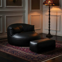 Modern Minimalist Seat — Microfiber Leather | Single Seat | Optional Footstool