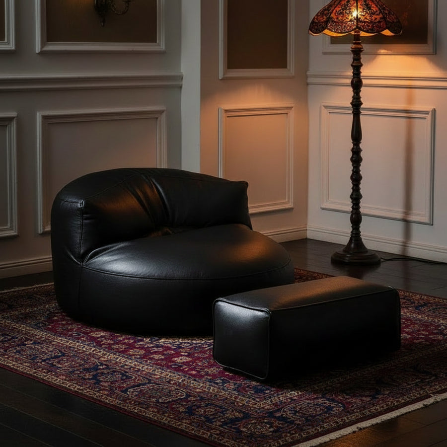 Modern Minimalist Seat — Microfiber Leather | Single Seat | Optional Footstool