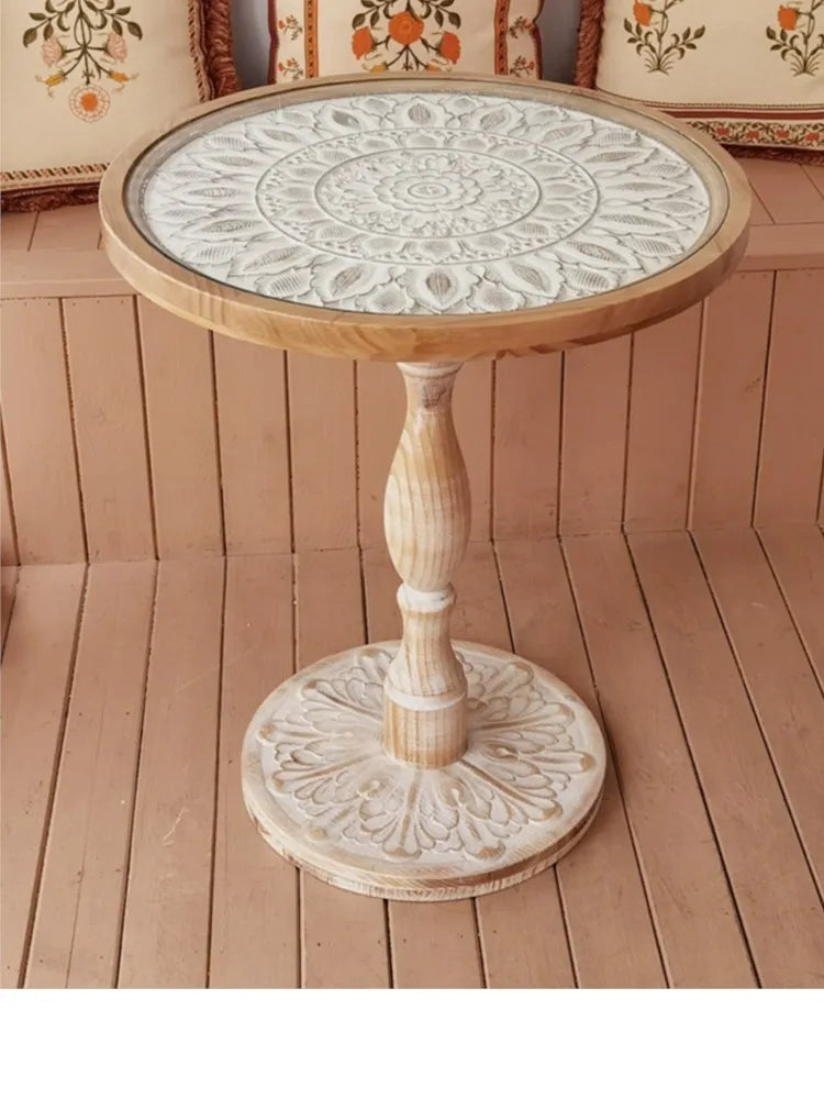 Moroccan Carved Side Table