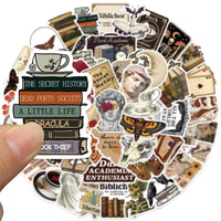 Dark academia vinyl sticker pack — 50 designs