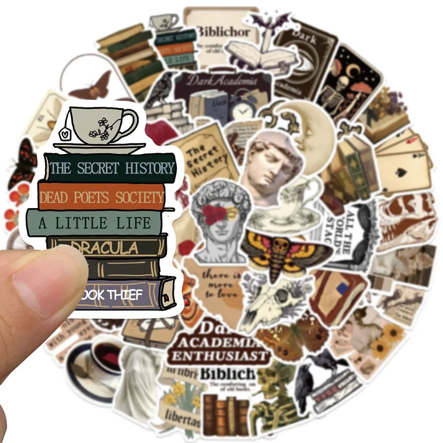 Dark academia vinyl sticker pack — 50 designs